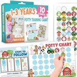 Farm Animals Sticker Chart for Kids Potty Training Chart for Toddlers Boys - Potty Chart for Girls with Stickers, Potty Training Sticker Chart for Girls Potty, Potty Chart for Boys with Stickers