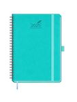 BEZEND 2025 Planner Daily Weekly & Monthly Spiral Bound 5.8" x 8.5" (Jan - Dec 2025) Agenda 2025 Vertical Calendar Book with Hourly Schedule, Monthly Tabs, Vegan Leather Softcover - Turquoise