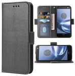 WWAAYSSXA Phone Case for Moto Z Force Folio Flip Wallet Case,PU Leather Credit Card Holder Slots Full Body Protection Kickstand Hard Hybrid Protective Phone Cover for Motorola MotoZForce MotoZ Black