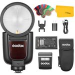 GODOX V1 Pro S V1Pro S Round Head Camera Flash Speedlite Compatible for Sony, 2.4G Wireless TTL Speedlight Strobe, HSS 1/8000s, 2980mAh Li-ion Battery, Detachable Sub Flash Support Type-C