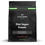 Protein Works - Diet Vegan Protein Powder | Low Calorie Plant Based Protein | Vegan Protein Shake | Added Extracts | 33 Servings | Chocolate Silk | 1kg