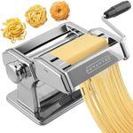 Nuvantee Pasta Maker Machine, Manual Hand Press, Adjustable Thickness Settings, Noodles Maker with Washable Aluminum Alloy Rollers and Cutter, Perfect for Spaghetti, Fettuccini, Lasagna