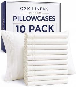 King Pillow Cases Set of 10 - Ultra Soft Hotel Quality Pillowcase Covers - Comfy, Cozy & Wrinkle Free - Shrink, Stain & Fade Resistant - Machine Washable Pillow Protectors - 10 Pcs Set - Antique White