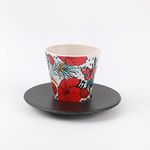 IDRINK® - Set of Cup, Saucer and Spoon Made of RPET | Excellent Sympathetic, Environmentally Friendly Gift Capacity 90 ml 7 x 7 x 7 cm (Butterfly)