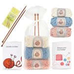 Knitting Kits for Beginners Adults – Knitting Needle Set - Make Your Own Dishcloth – Craft Kits for Adults – Includes Bamboo Knitting Needles and Yarn Needle – Fantastic Gift