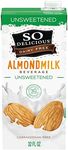 So Delicious Dairy Free Shelf-Stable Almond Milk, Unsweetened, Vegan, Non-GMO Project Verified, 1 Quart (Pack of 6)