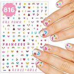 xo, Fetti Kids Nail Art Stickers, Nail Decals - 816 Decals | Birthday Girl Party Favors, DIY Home Activity, Gift, Cute Nail Transfer, Groovy, Princess, Girl Power, Easter Basket