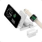 MagSafe Charger Compatible, Anker MagGo 3-in-1 Charging Station, Qi2 Certified 15W Wireless Charger Stand, Apple Watch Charger, for iPhone 15/14, AirPods, Apple Watch S9 (40W USB-C Charger Included)