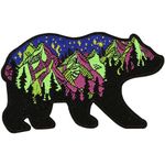 Bear and Mountains Adventure Outdoor Patch Forest Trees Colorful Embroidered Patch Iron/Sew on Applique DIY Applique Accessories for Backpacks, Vests, Jackets, Harnesses, Hats