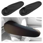 WLLHYF Car Armrest Cover Elastic Flat Cloth Fabric Universal Fit Automotive Seat Arm Rest Slipcover Protectors for Trucks SUV Vans, One Pair Black