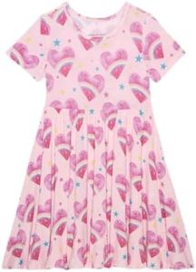 Posh Peanut Rainbow Hearts - Twirl Dress - 7-8 Years