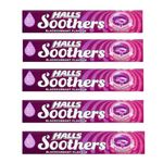 Halls Soothers Blackcurrant 45g Bars (Pack of 5) Multipack - Sore Throat Sweets Lozenges