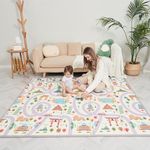 SUPERBE BEBE Reversible and Non-Toxic Thick Foldable Waterproof Foam Baby Play Mat 150x180x1cm. Floor Mat for Kids Toddlers Children. for Boy or Girl Child's Room. Extra Large Size