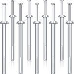 100 Pcs 1/4" x 3" Drive Nail in Anchor, Zinc Plated Drive Anchors, Heavy Duty Nail Drive Anchor, Rustproof Drive Expansion Anchors for Cement Brick Concrete Drywall Metal Wood, Hammer Fasteners Kit