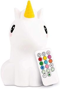 LumiPet Unicorn Kids Night Light, Huggable Nursery Light for Baby and Toddler, Silicone LED Lamp, Remote Operated, USB Rechargeable Battery, 9 Available Colors, Timer Auto Shutoff