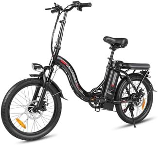 SAMEBIKE 20" Electric Bike for Adult, 13Ah Removable Battery Folding Step Through City eBike 62Miles Range(PAS) &15MPH Top Speed, With Front Suspension, Phone Holder and Front Basket Electric Bicycle