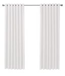 Olivia Rocco Dim Out Eyelet Curtains Black Out 50% Thermal Ring Top Curtain Pair Window Treatment Living Room Bedroom, 66" (Width) x 54" (Drop) White