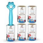 Sniffers Pet Hair Remover Lint Roller with Paw Handle and 4 Refills | 300 Sheets | Hair Remover for Dogs and Cats | Ideal for Clothes, Furniture, Coats, Car Seats, Carpets, Fabric, and Dust Cleaning