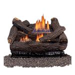 Duluth Forge Ventless Propane Gas Log Set - 24 in. Split Red Oak 33,000 BTU, Manual Control