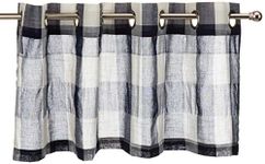 Lorraine Home Fashions 09570-V-00220 Navy Courtyard Grommet Window Curtain Valance, Navy, 53" X 18"