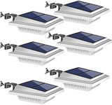 UniqueFire Outdoor Solar Gutter Lights, 40 LEDs Outdoor Solar Fence Lights Outdoor Waterproof Security Lamps for Eaves Garden Landscape Walkway(6PCS White,Warm Light)