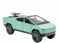 ARNIYAVALA 1:24 Scale Big Tesla CYBERTRUCK Model Diecast Metal Pullback Toy car with Openable Doors & Light, Music Boys car for Kids Best Toys Gifts Toys for Kids (Green)