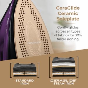 Tower CeraGlide Cordless Steam Iron – Purple