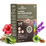 SACRED HERBS Natural Gel Hair Color India's 1st pH Neutral Formula Ammonia, PPD & Paraben Free 20+ Herbal Actives 100% Grey Coverage Conditioning & Damage Free for Women ( Light Brown 5.00 ) 160ml + 20gm