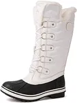 kingshow Women's Globalwin White Mid Calf Waterproof Winter Boots Non-Slip Snow Boots For Women 9M