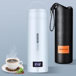 Travel Electric Kettle Portable Small Mini Tea Coffee Kettle Water Boiler, Water Heater with 4 Temperature Control,304 Stainless Steel with Auto Shut-Off & Boil Dry Protection, BPA-Free