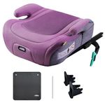 Pf.Ebro I-Size Booster Seat Toddler Car Seat, Lightweight Backless Booster Car Seats with ISOFIX, Seatbelt Positioning Clip, Machine Washable Covers (Purple)