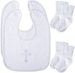 Jiuguva 4 Pcs Baptism Bibs and Sock