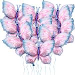 NOVWANG Butterfly Balloons, 10 Pcs 40 Inch Blue Pink Butterfly Foil Mylar Balloons Favors Butterfly Themed Party Wedding Birthday Baby Shower Decorations