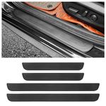 4PCS Car Door Sill Protector,Anti-Scratch Rubber Car Door Protector Edge Guards for Door Steps,Universal Waterproof Door Threshold Strips Exterior Accessories for Car Truck SUV (Black, Width 1.96")