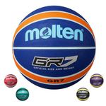 Molten GR Basketball, Indoor/Outdoor, Premium Rubber, Size 7, Impact Colour Blue/Orange, Suitable For Boys age 14 & Adult (BGR7-NOR)