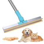 Meff-Mluk Pet Hair Remover Carpet Rake Lint Scraper with Adjustable Long Handle for Couch Rug, Dog Cat Hair Removal Brush Tool, Reusable Fur Broom for Car Furniture Mat Stairs