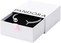 Pandora Moon and Star Sterling Silver Open Bangle Wit, Size 1, With Gift Box