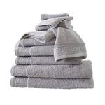 GC GAVENO CAVAILIA Towel Bale Set 500 GSM | 8 Piece Towel Set | 2 Hand Towel + 2 Bath Towel + 4 Face Towel | Family Pack Egyptian Cotton Towel Set | Grey