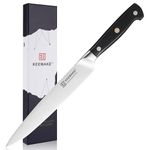 KEEMAKE Meat Slicing Knife 8 inch, Carving Knife with High Carbon German Stainless Steel Sushi Knife, Razor Sharp Cutting Knife Full Tang Black Handle Sashimi Knife for Slicing Meat