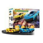 My First Scalextric Let's Play! G1189M Racing Tracks Sets for Kids Ages 3+ - Mains Powered Micro Race Set, Toy Car Kits for Boys. Incl. 1x Speed Track, 2x Cars, 2x Controllers - Toys Gifts