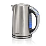 Hamilton Beach 41020C 1.7 Liter Variable Temperature Electric Kettle for Tea and Hot Water, Cordless, Keep Warm, LED Indicator, Auto-Shutoff and Boil-Dry Protection, Stainless Steel