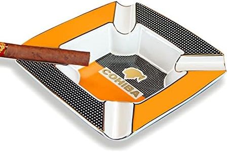 Outdoor Ashtrays for Patio Big Ashtrays for 8" Square Cigarettes Ashtray Large Rest Cigars Ashtray for Patio/Outside/Indoor Ashtray (White)