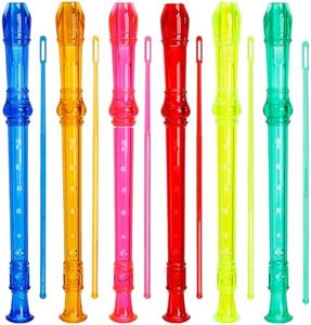 ZEAYEA 6 Pack Soprano Recorder Instrument, 8 Hole German Style Fingering Descant Flute, Detachable Recorders with Cleaning Rod and Fingering Chart for Beginners, Band, Party, 6 Color