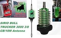 Sirio Bull Trucker 3000 3/8 3500W CB & 10M Mobile Antenna with Shaft - Green LED!