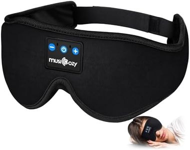 MUSICOZY Sleep Headphones Bluetooth 5.2 Headband Sleeping Headphones Sleep Eye Mask, Wireless Music Earbuds Earphones for Side Sleepers Men Women Air Travel Cool Tech Gadgets Unique Gifts