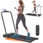 Fitense Incline Treadmills for Home Foldable, 2.5 HP Walking Pad Under Desk Treadmill with Incline 3%/9% Adjustable, Remote Control, LED Display, 1-12 km/h Speed Lightweight Treadmill for Home/Office