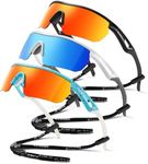 Vcarsian Kids Sunglasses Youth Baseball Sunglasses for Boys Girls 3-12 Polarized Softball Cycling Sports Goggles UV Protection