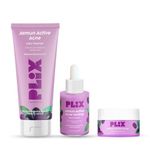 PLIX - THE PLANT FIX Jamun Cleanser & 2% Salicylic Acid Serum With Smoothie Moisturizer Combo l Detoxifies The Skin l Reduces Active Acne l Fades Blemishes l All Skin Types