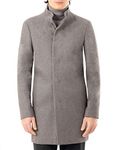 Calvin Klein Men's Regular Slim Fit Essential Overcoat, Light Grey, 44R