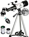 Gskyer Telescope • 70mm Aperture • 400mm AZ Mount • Astronomical Refracting Telescope • for Kids Beginners • Travel Telescope • with Carry Bag • Phone Adapter and Wireless Remote